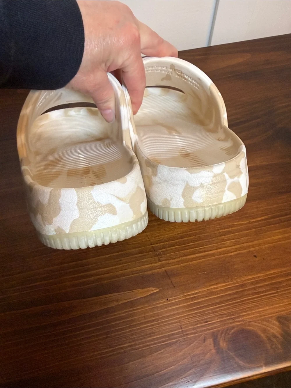 Nike Marbled Foam Slides Cream Beige Comfort Sandals M9 W10